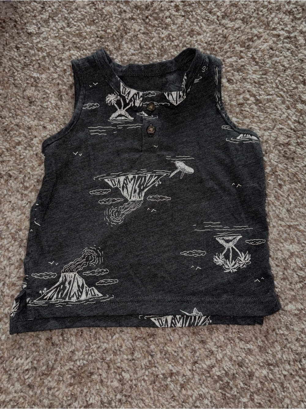 Carter's Charcoal Grey Tropical Print Tank Top